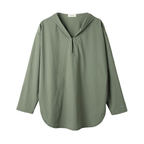 UVブロックフードラッシュガード（カーキ）