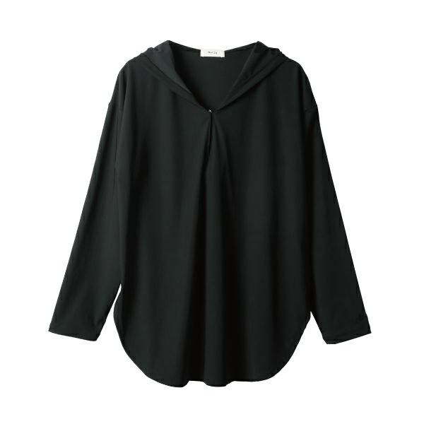 UVブロックフードラッシュガード（ブラック）