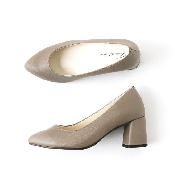 フットケアパンプス 6cmヒール（エトープ)上面・側面