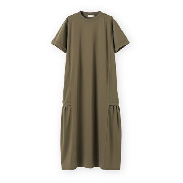  UVブロックギャザーワンピース（カーキ）
