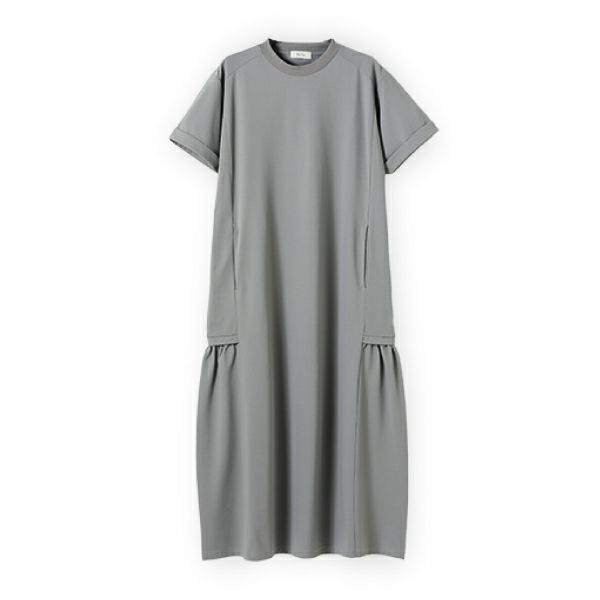 UVブロックギャザーワンピース（グレー）