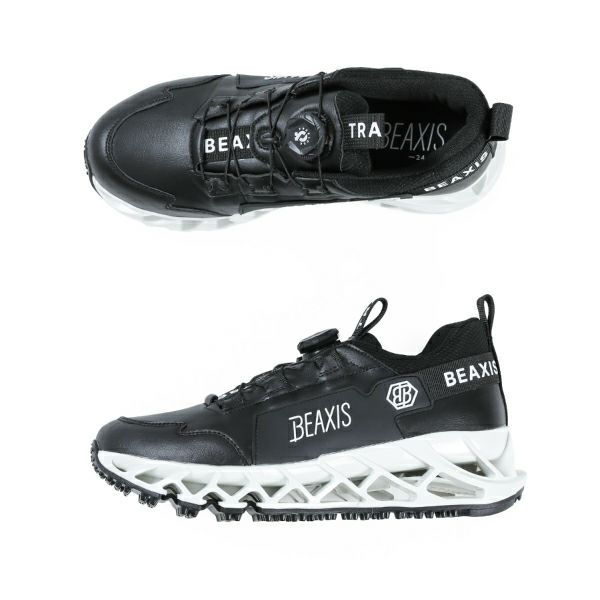 BEAXIS ブラック バランスコア ターフ スパイクレス ゴルフ シューズ BEAXIS (ビーアクシス) ゴルフシューズ バランスコアターフ メンズ