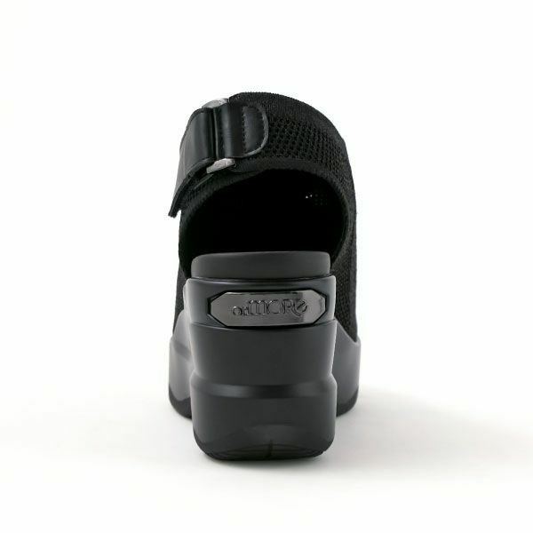 orMORE ヒールアップサンダル メッシュタイプ 黒 9cm厚底 Sサイズ ヒールアップサンダル（メッシュタイプ） orMORE (オアモア
